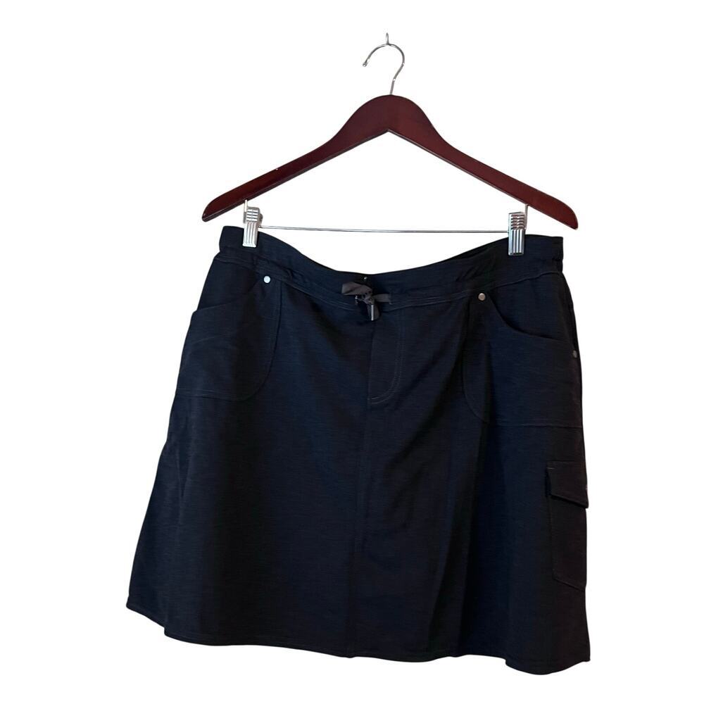 Kuhl Women’s Cargo Skirt Athletic Short  UPF High Waist Stretch Hiking Black XL